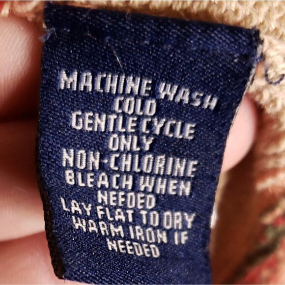 Chaps Denim Womens Tan Striped Lagan Oversized Sweater Medium - Picture 7 of 7